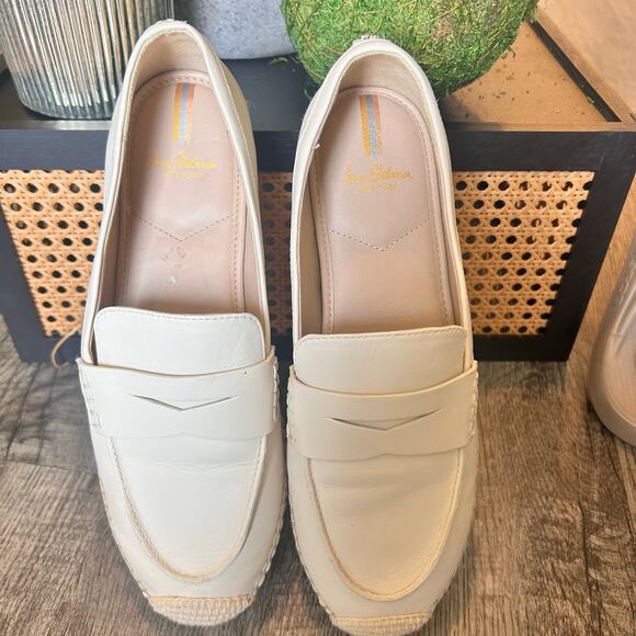 Sam Edelman Women Sz 10M Modern Ivory Espadrille Leather Comfort Walking Loafer - Picture 14 of 15